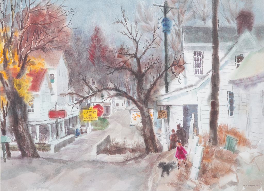 TOWN STREET BY CARL ZIMMERMAN. American,