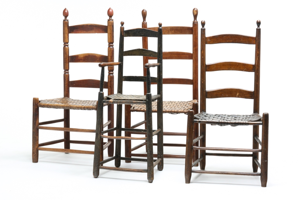 FOUR AMERICAN LADDERBACK CHAIRS  2c2eb3