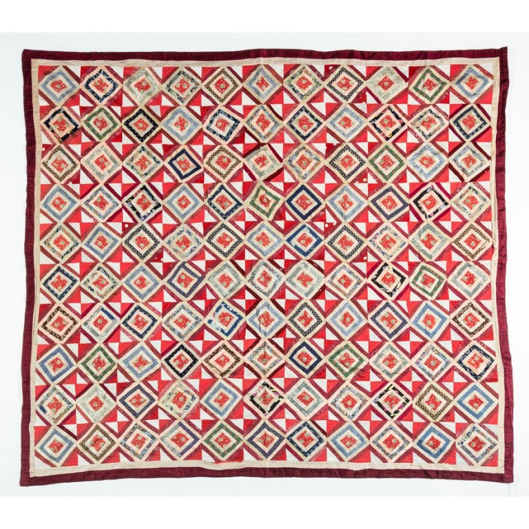 AMERICAN PIECED QUILT. Late 19th-early