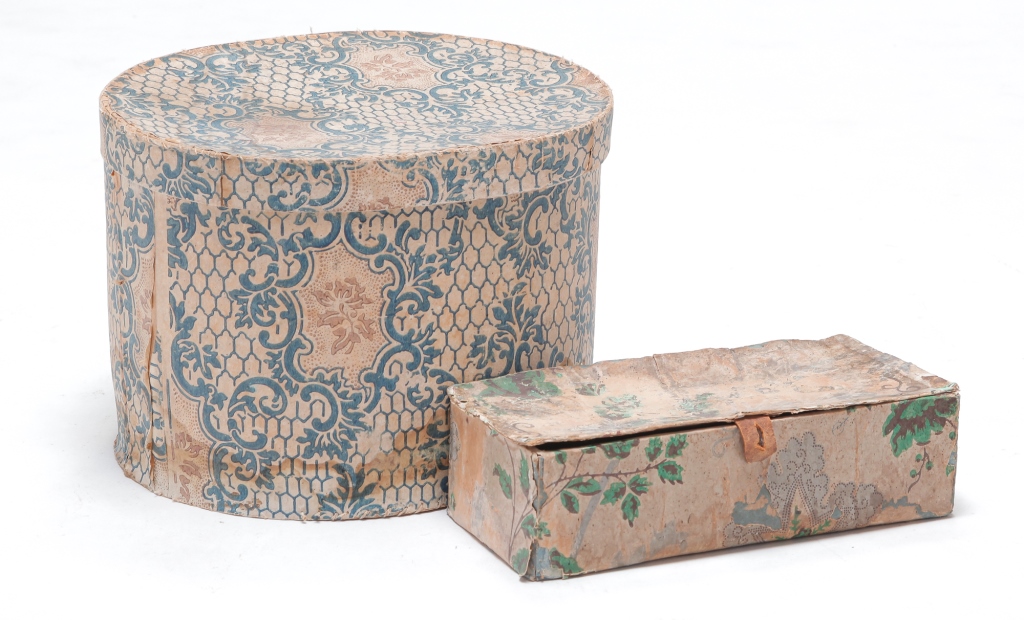 TWO AMERICAN WALLPAPER BOXES. Mid