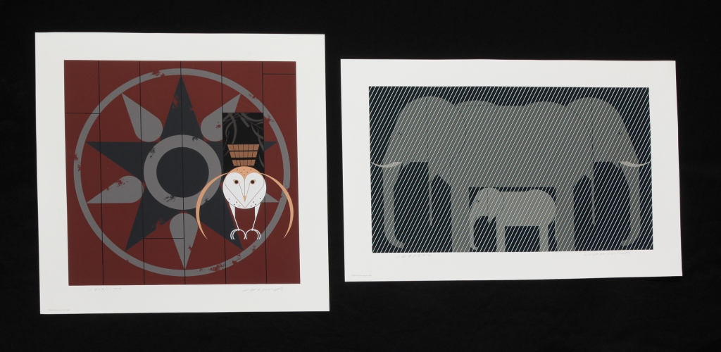 TWO UNFRAMED CHARLIE HARPER PRINTS.