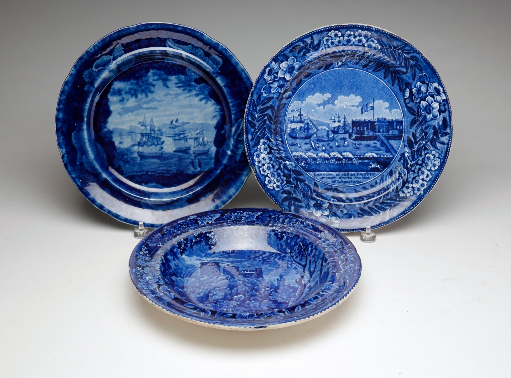 THREE HISTORICAL BLUE TRANSFERWARE 2c2faf