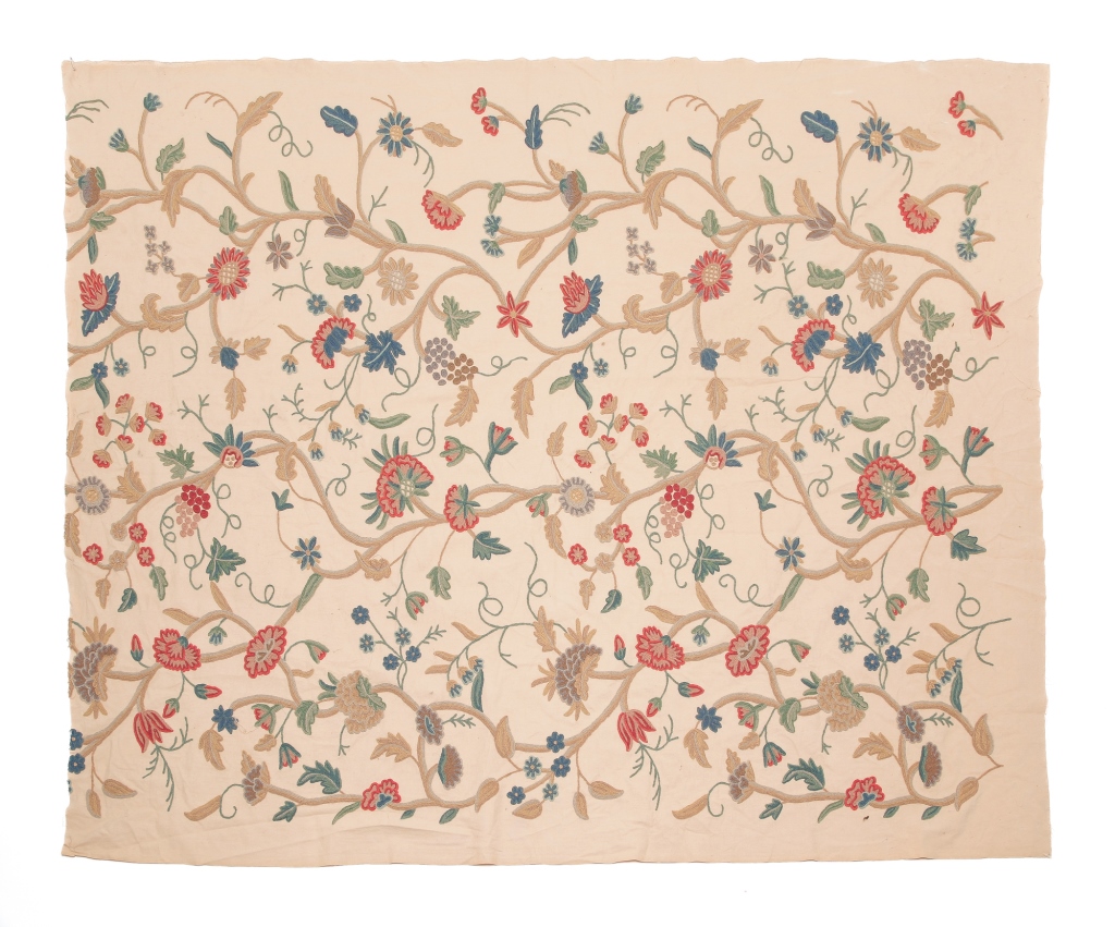 CREWELWORK PANEL. American, 20th