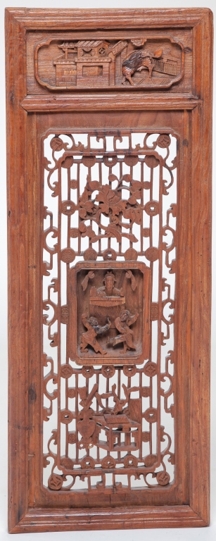 CHINESE CARVED PANEL. Early 20th