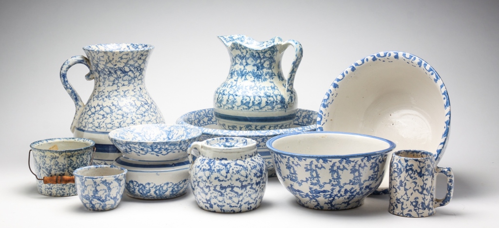 GROUP OF AMERICAN SPONGEWARE. Ca. 1900.