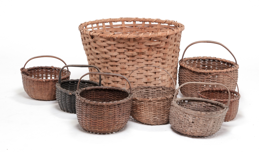 EIGHT AMERICAN BASKETS Late 19th 2c306e