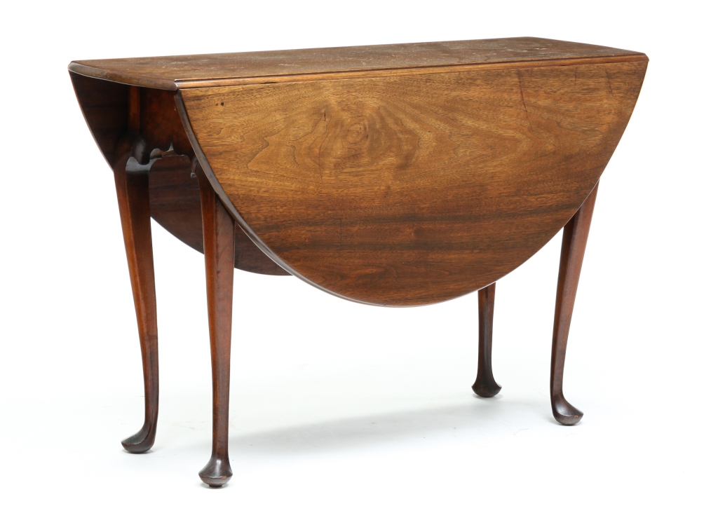 ENGLISH QUEEN ANNE DROP LEAF TABLE.