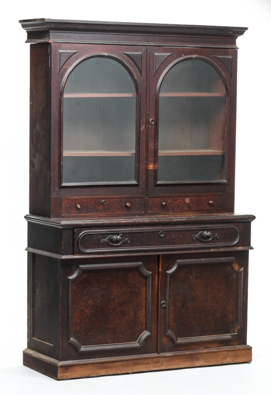 AMERICAN VICTORIAN DESK WITH BOOKCASE