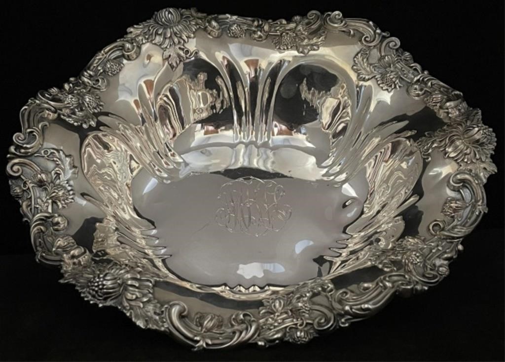 STERLING SILVER BOWL WITH EMBOSSED 2c192d