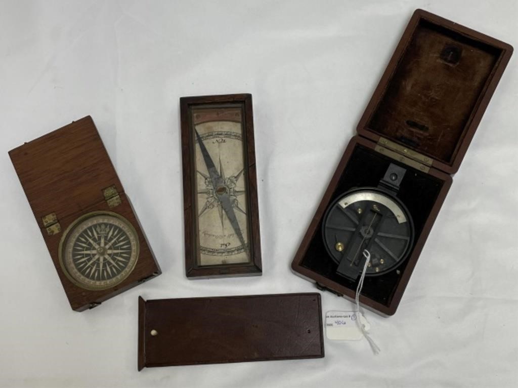 LOT OF THREE 19TH/EARLY 20TH C COMPASSES.