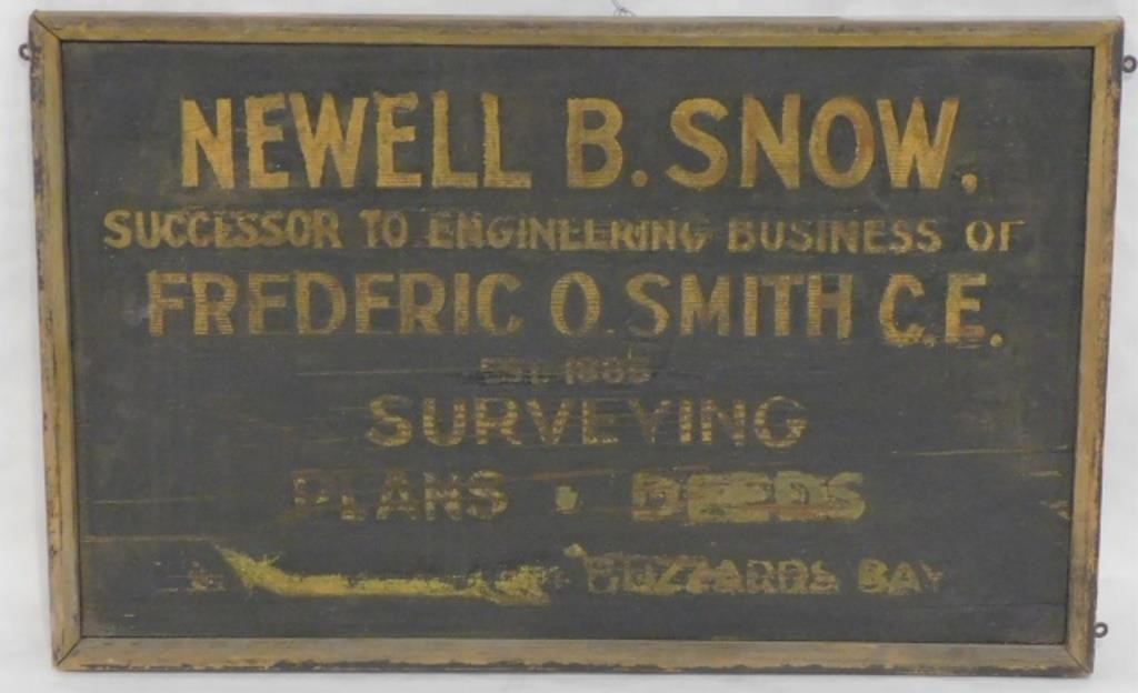 EARLY 20TH C SIGN NEWELL B SNOW  2c195d