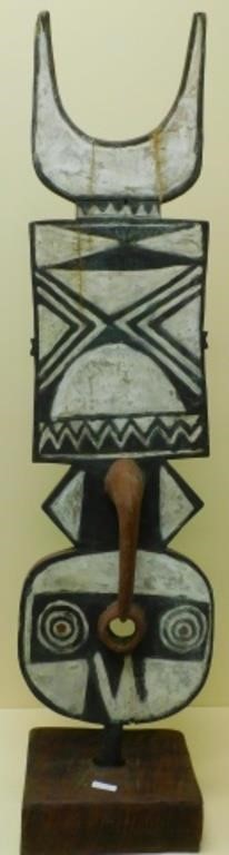 TWO 20TH C. CARVED AND PAINTED AFRICAN