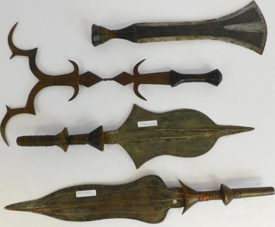 FOUR 20TH C AFRICAN WEAPONS TO 2c198c