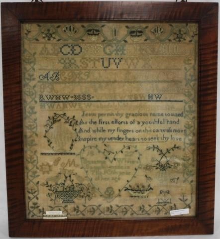 AMERICAN NEEDLEWORK SAMPLER, WROUGHT