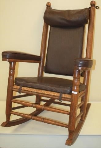 OAK KENNEDY ROCKING ARMCHAIR SIGNED 2c19ef