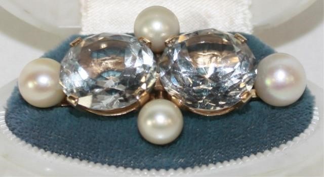 14KT TESTED GOLD PEARL AND TOPAZ 2c1a38