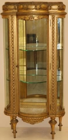 1890S FRENCH GILDED CURIO CABINET