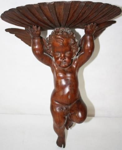 19TH CENTURY CARVED WOODEN BRACKET,