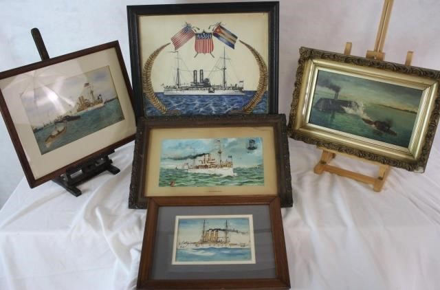 5 LATE 19TH / EARLY 20TH C. NAVAL IMAGES.