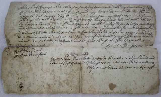 LAND DEED, DATED 1658 AND 1670,