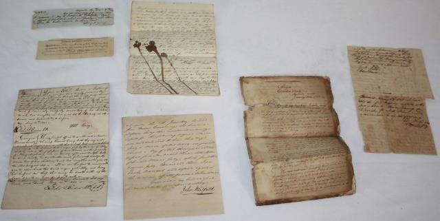 7-PIECE DOCUMENT LOT CA. 1788-1848 RELATING