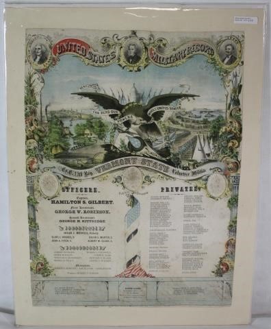 CIVIL WAR COLORED BROADSIDE UNITED