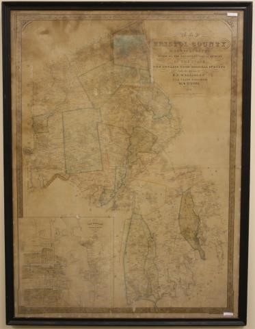 FRAMED AND GLAZED 1851 MAP OF BRISTOL 2c1b87