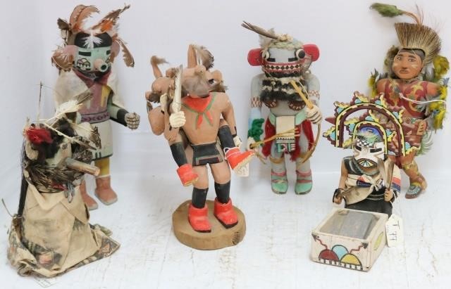 LOT OF 6 HOPI KACHINA FIGURES (ALSO