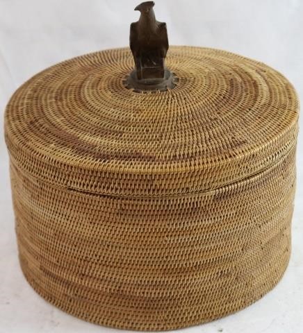 INUIT ESKIMO BASKET FINELY WOVEN 2c1bd4