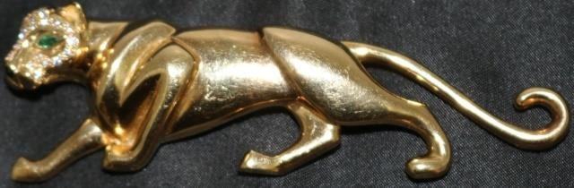 18KT YELLOW GOLD PANTHER BROOCH 2c1be3