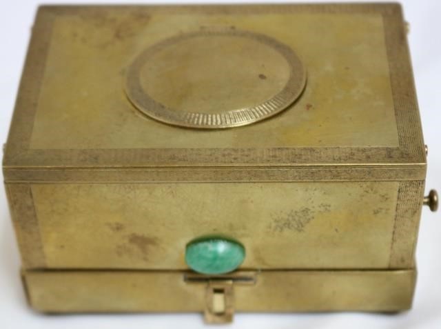 BRASS SINGING BIRD AUTOMATON BOX, LIKELY