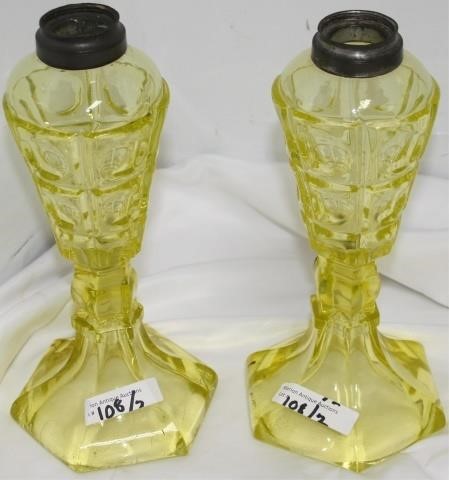 TWO 19TH CENTURY WHALE OIL LAMPS  2c1c1a