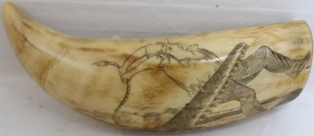 19TH CENTURY SCRIMSHAW WHALE S 2c1c2f