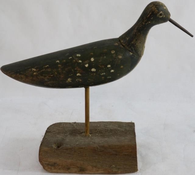 SHOREBIRD DECOY, PRIMITIVE GOLDEN