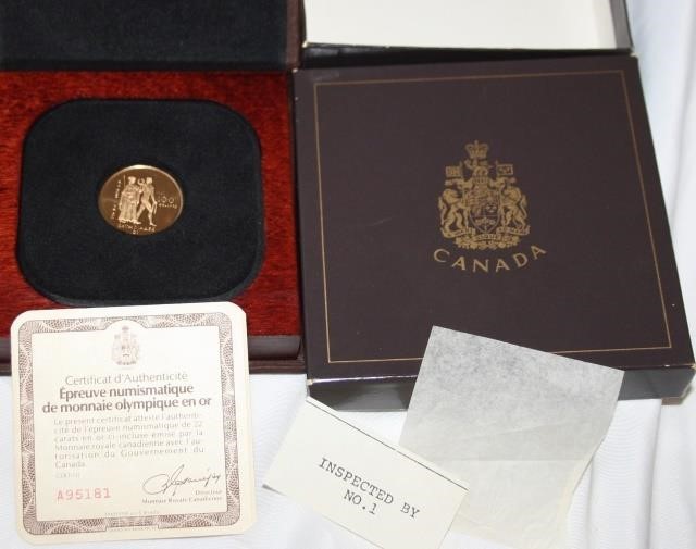 1976 CANADIAN $100 OLYMPIC 22KT.