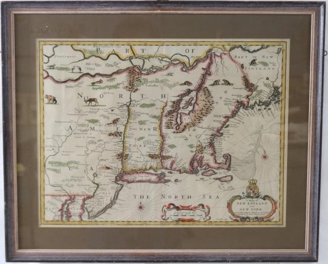 17TH CENTURY MAP OF NEW ENGLAND