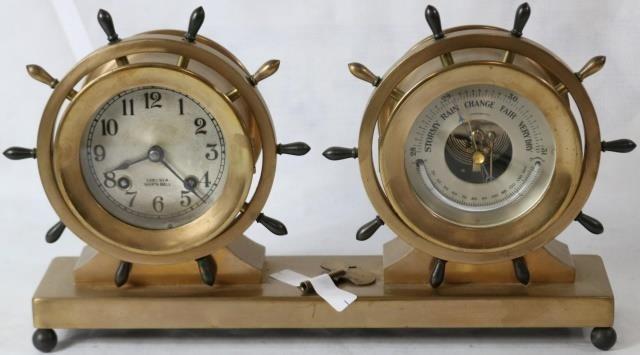 CHELSEA SHIPS BELL CLOCK AND BAROMETER,