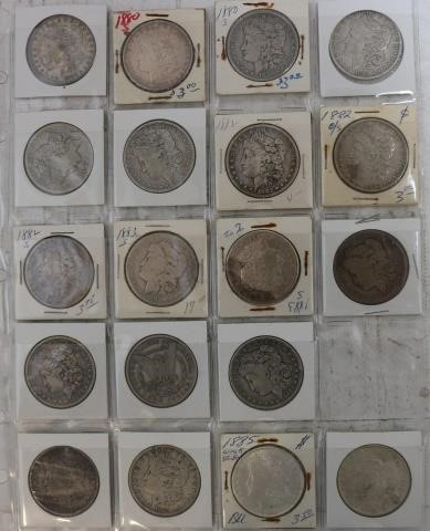COLLECTION OF SIXTY US MORGAN SILVER