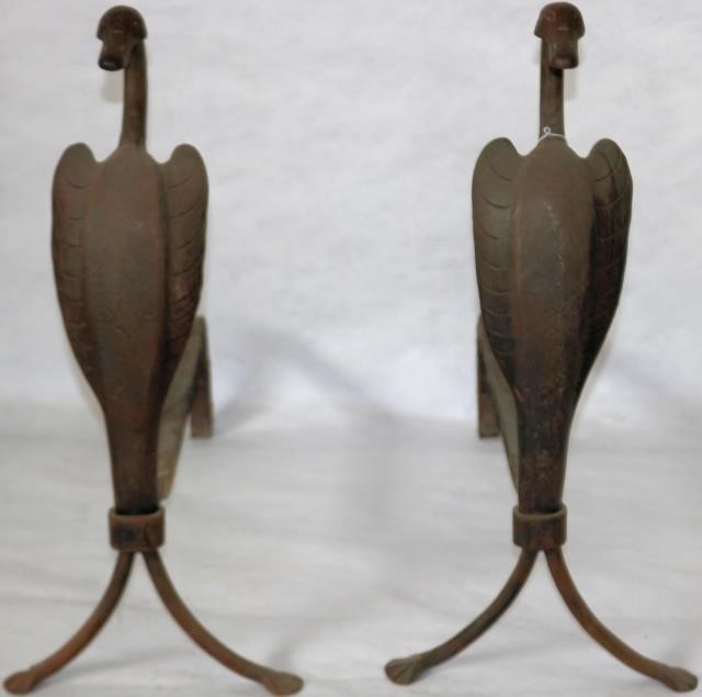 PAIR OF WROUGHT IRON ARTS AND CRAFTS