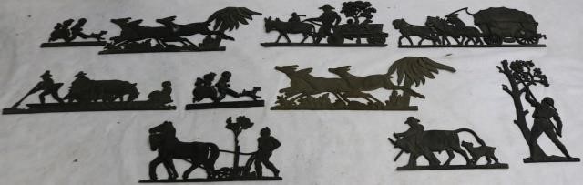 TEN IRON FIGURAL PLAQUES MADE AT