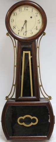 19TH CENTURY MAHOGANY BANJO CLOCK