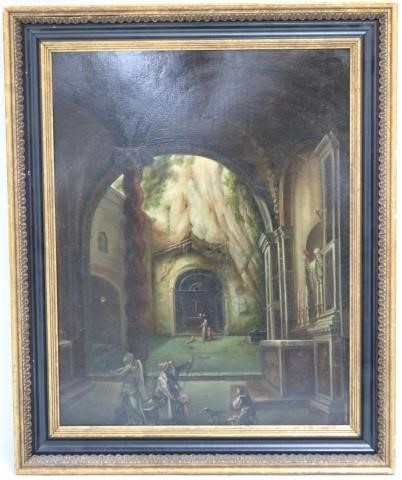 19TH CENTURY OIL PAINTING ON BOARD,