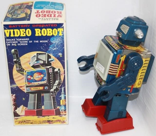 VIDEO ROBOT, BATTERY OPERATED. TRADEMARKED
