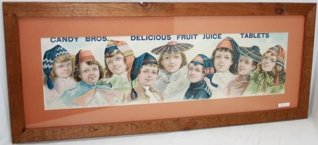 FRAMED EARLY 20TH CENTURY CANDY 2c1e25