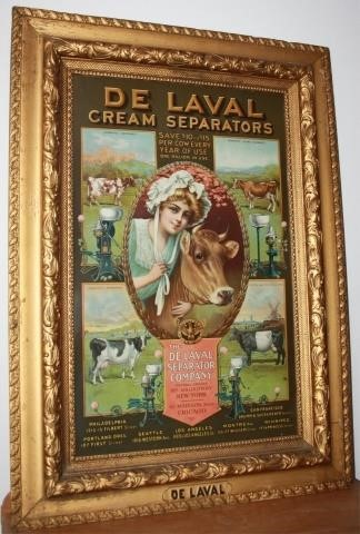 DELAVAL CREAM SEPARATORS TIN SIGN EARLY 2c1e2e