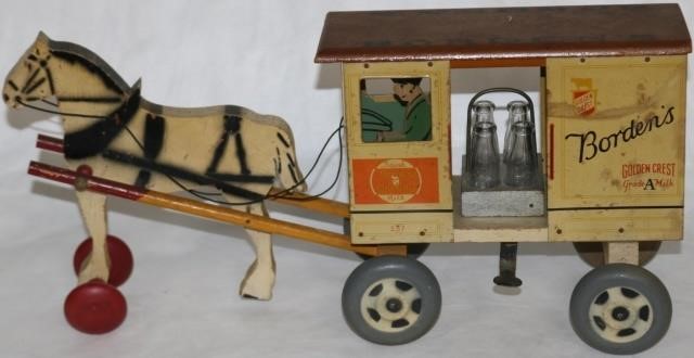 BORDEN ADVERTISING MILK WAGON TOY  2c1e47