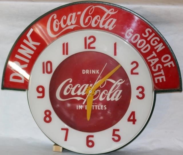 ORIGINAL COCA-COLA ADVERTISING CLOCK,