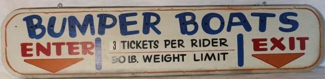 VINTAGE “BUMPER BOATS" SIGN,