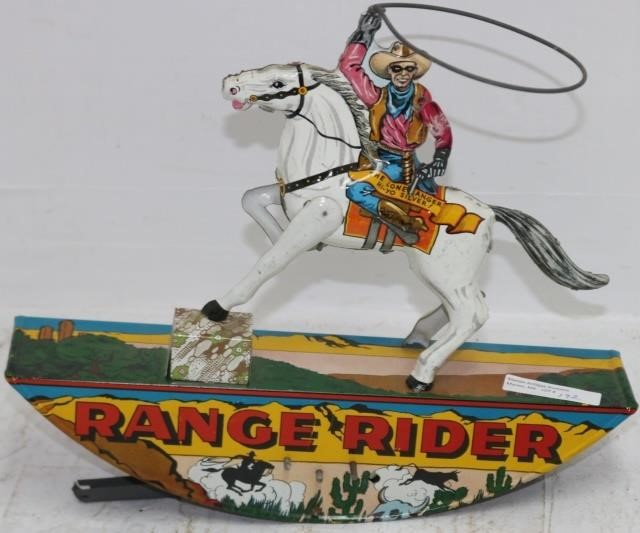LONE RANGER ON HORSE BY MARX, LITHOGRAPH