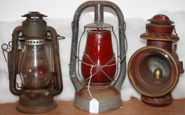 LOT OF 3 VINTAGE LANTERNS TO INCLUDE